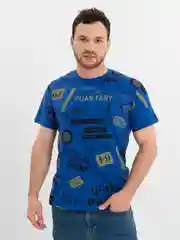 Индиго футболка мужская с принтом, хлопок