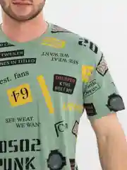 Лесной зеленый футболка мужская с принтом, хлопок