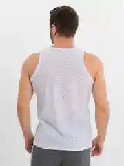 Белый майка мужская, сетчатая, однотонная