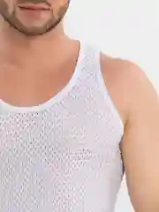 Белый майка мужская, сетчатая, однотонная