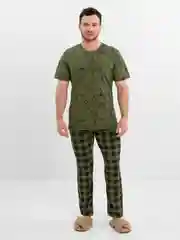 Зелёный хаки пижама мужская с брюками