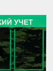 Стенд информационный "Воинский учет", 6 плоских карманов А4, цвет камуфляжный, 750х750 мм