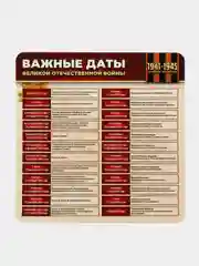 Стенд информационный "Важные даты ВОВ", 750х750 мм