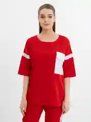 Красный женский костюм двойка