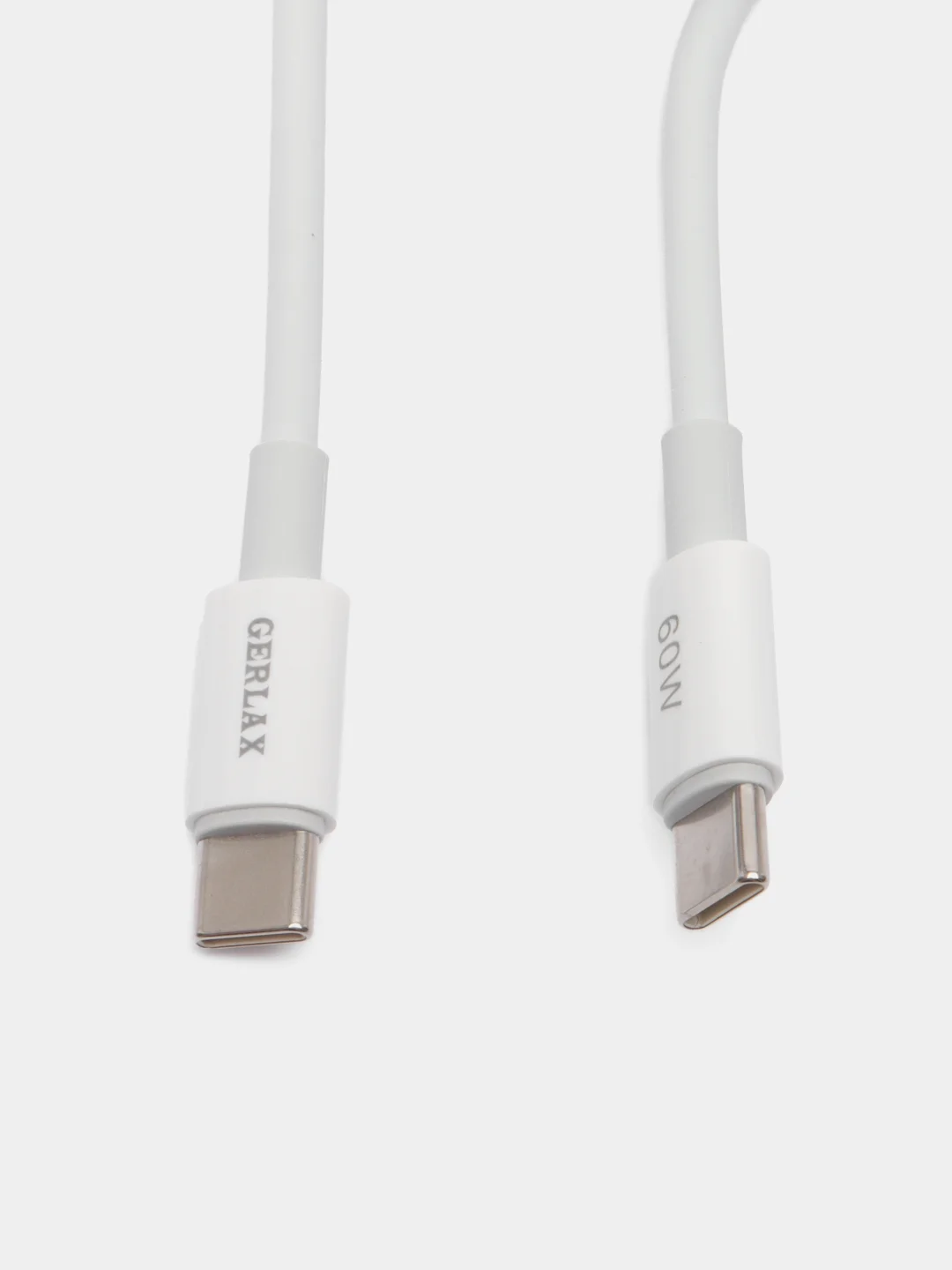 Белый зарядный кабель Type-C to Type-C 60W 3А быстрая зарядка, белый