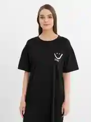 Черный туника женская, футболка удлиненная