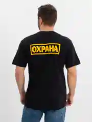 Футболка черная для охранников, форменная, классическая, с коротким рукавом