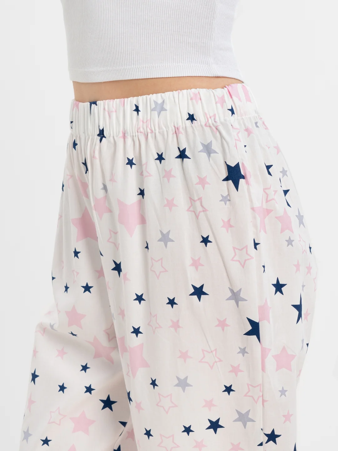 Брюки женские KAFTAN "Pink stars", размер 44-46, белый