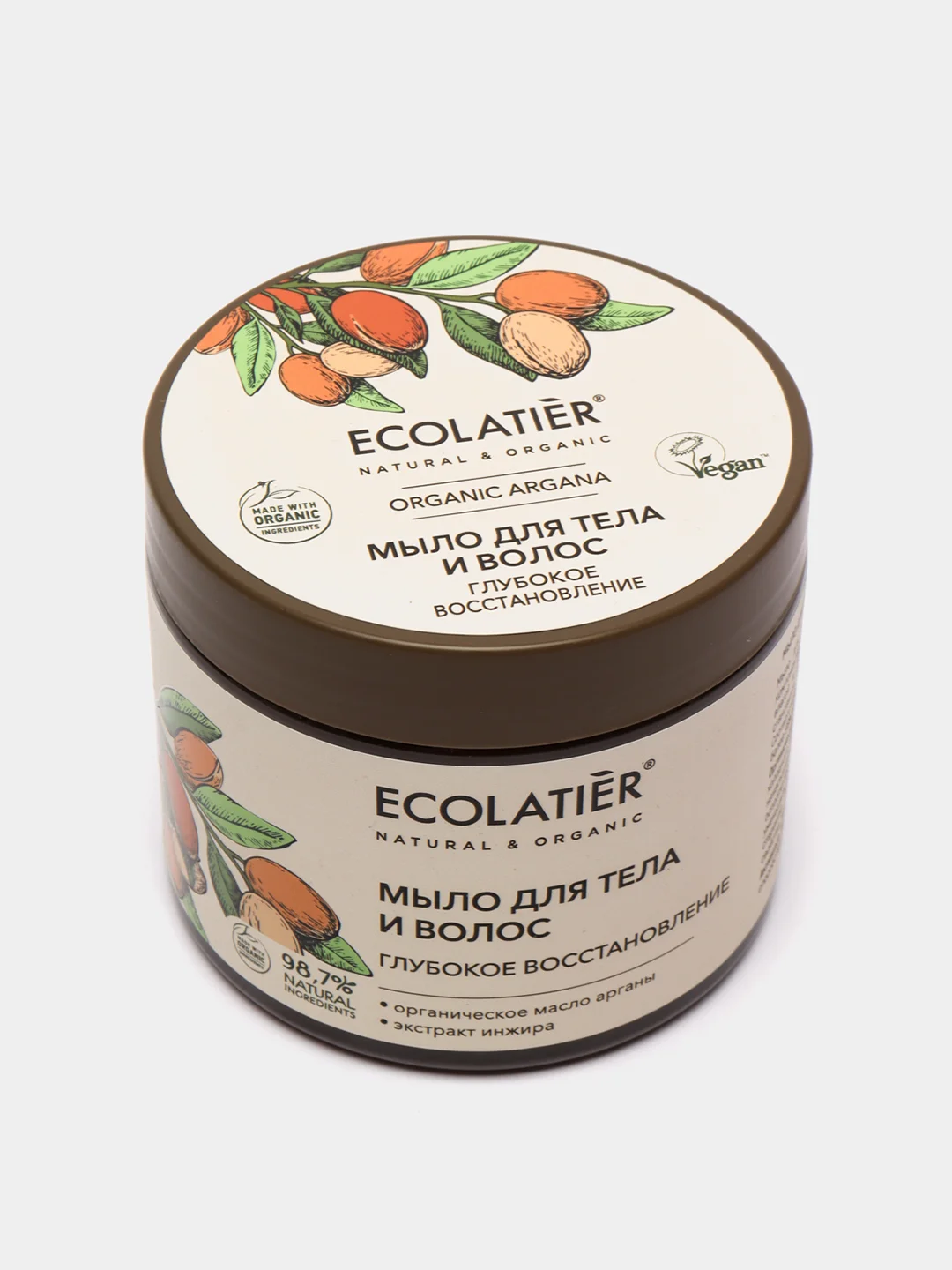 Мыло для тела и волос Глубокое восстановление ECOLATIER ORGANIC ARGANA,350 мл