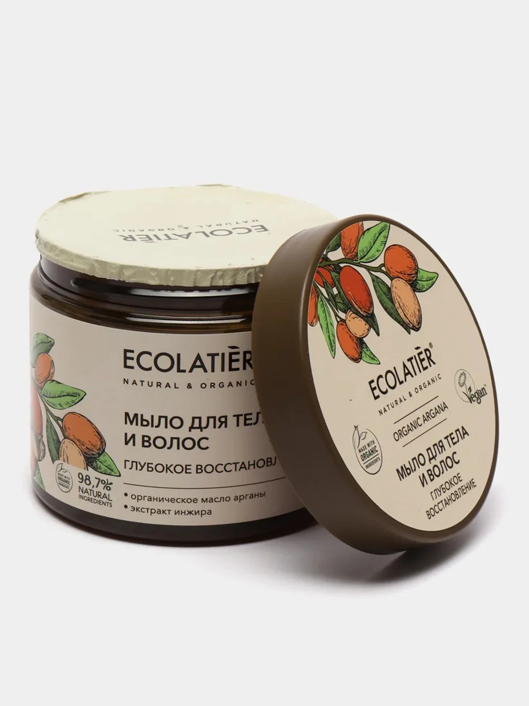 Мыло для тела и волос Глубокое восстановление ECOLATIER ORGANIC ARGANA,350 мл