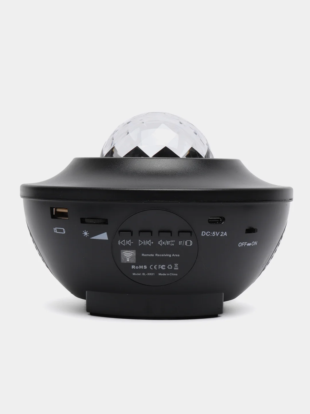 Черный ночник проектор ночного неба, звёздное небо с колонкой bluetooth и пультом, 10 режимов