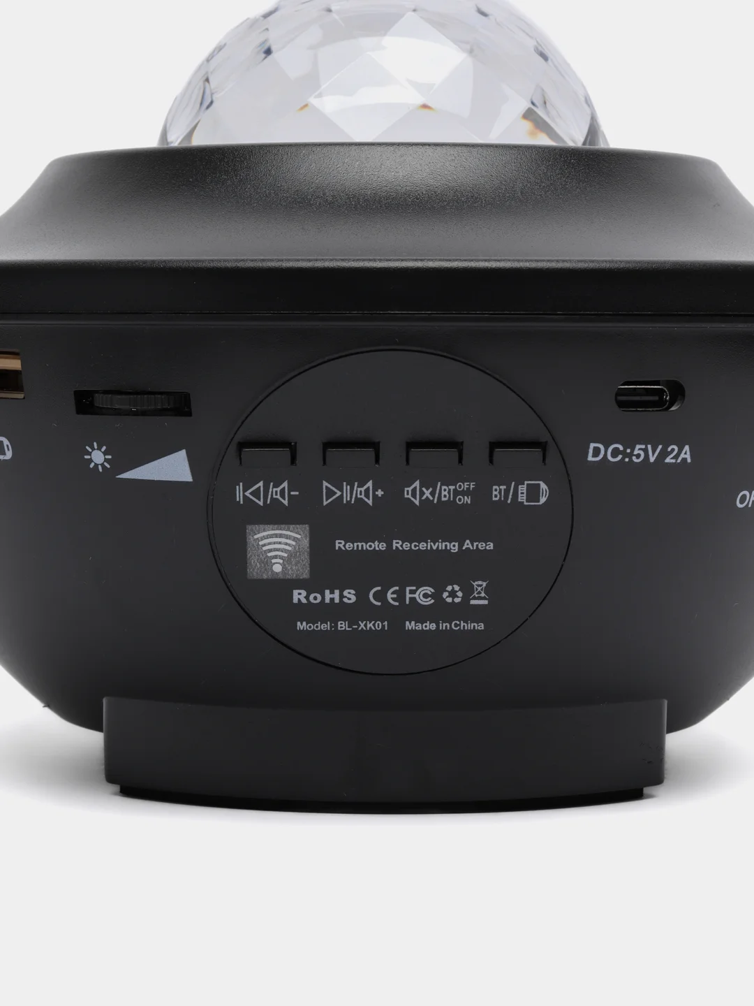 Черный ночник проектор ночного неба, звёздное небо с колонкой bluetooth и пультом, 10 режимов