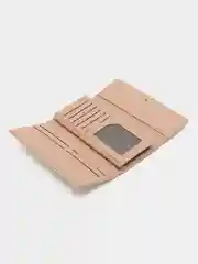 Молочный кошелек на кнопке, раскладной, вместительный, для карт, для монет, для документов