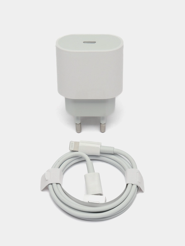 Блок питания для iPhone, 20w, с быстрой зарядкой, с кабелем Type-C - lightning, зарядка