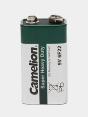 Батарейка солевая Camelion 6F22-SP1G Super Heavy Duty Green, 9V, тип Крона