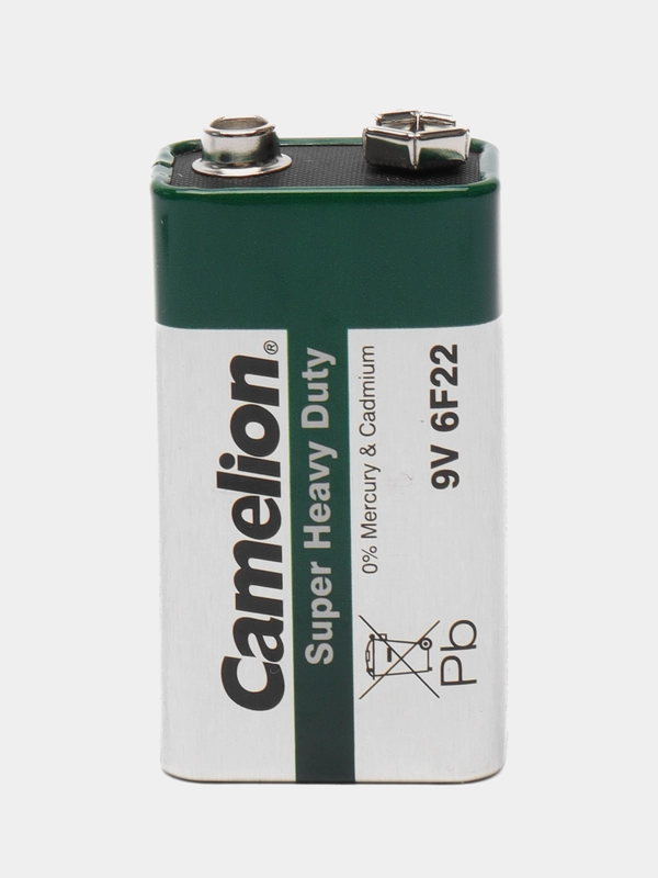 Батарейка солевая Camelion 6F22-SP1G Super Heavy Duty Green, 9V, тип Крона