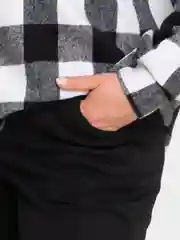 Черный костюм женский в клетку флис
