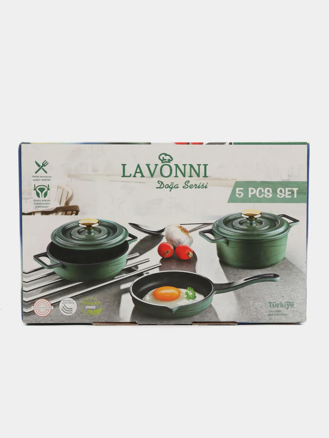 Черный набор кастрюль 5 предметов Lavonni