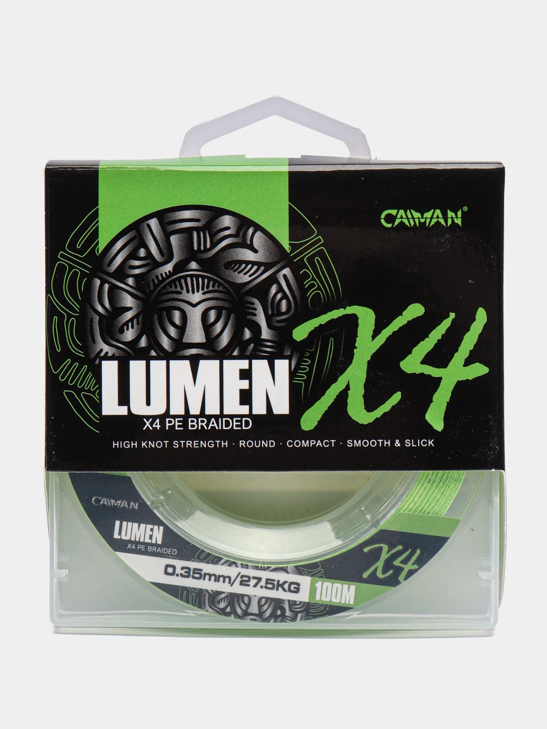 Зеленый шнур плетеный (Леска плетенка рыболовная) Caiman Lumen, 100 м