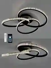 Черный управляемая потолочная люстра светодиодная с пультом smart Estares Vita80 W ,до 25 кв.м