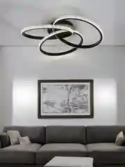 Черный управляемая потолочная люстра светодиодная с пультом smart Estares Vita80 W ,до 25 кв.м