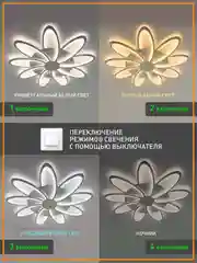 Управляемая потолочная люстра светодиодная с пультом Estares Lorena 150 W белая,до 25 кв.м
