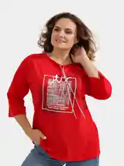 Алый футболка женская с длинным рукавом, 100% хлопок, большие размеры