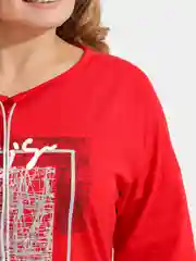 Алый футболка женская с длинным рукавом, 100% хлопок, большие размеры