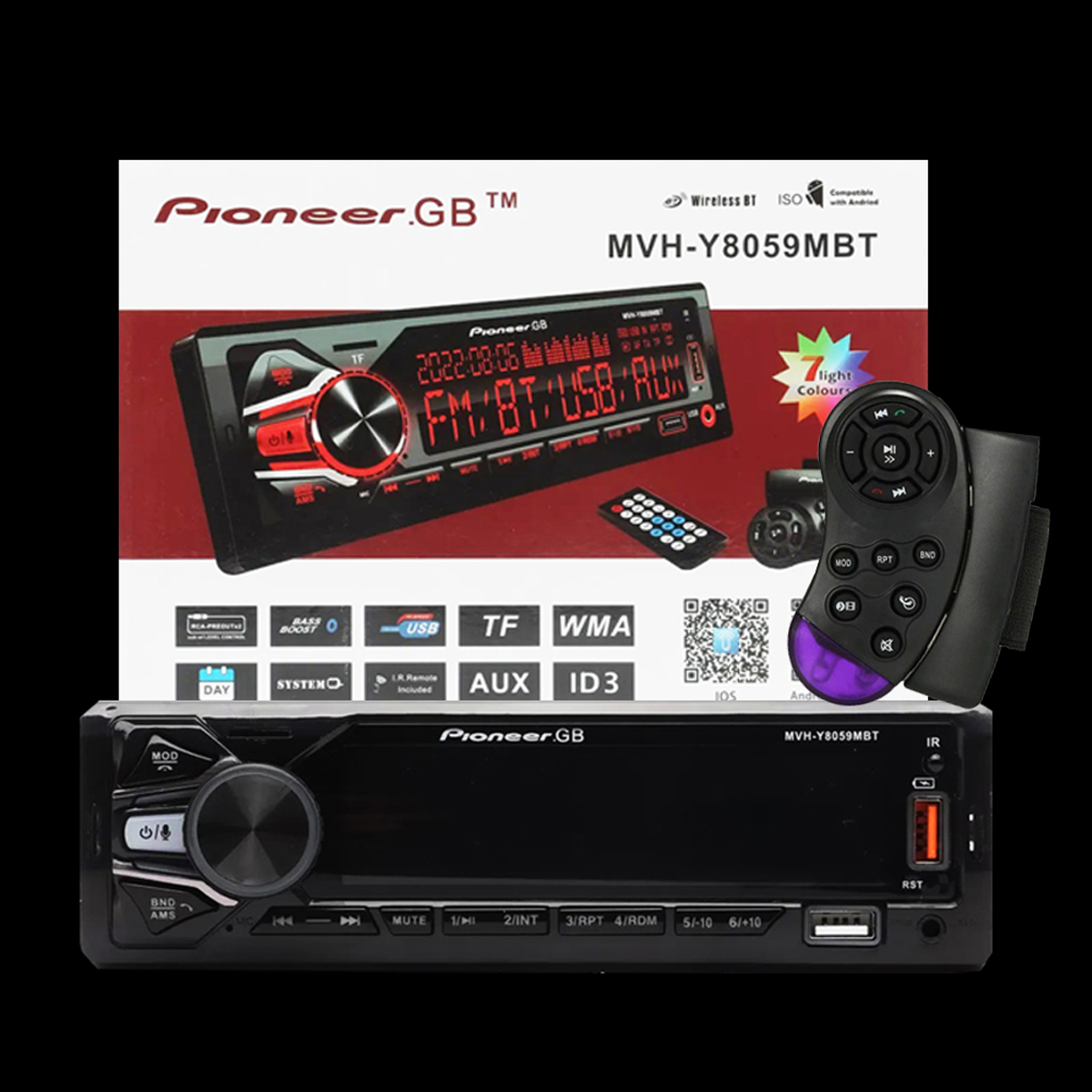 Магнитола Pioneer MVH-Y8059MBT с Bluetooth / Автомагнитола Пионер с блютуз  купить по цене 2999 ₽ в интернет-магазине KazanExpress