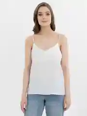 Белый топ женский, на бретелях, однотонный