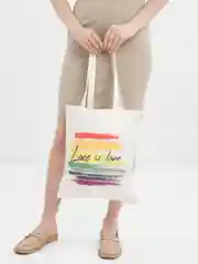 Молочный шоппер-сумка "Love"