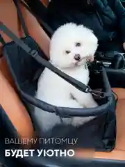 Черный автогамак КАРТОФАН, автокресло для перевозки собак,кошек,кроликов,мелких животных в машину