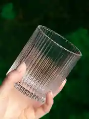 Кремовый стакан стеклянный КАРТОФАН для виски коктейлей воды сока граненый, подарочный набор, узоры