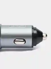 Серый автомобильная  зарядка в прикуриватель для телефона, с разъемами USB и Type C