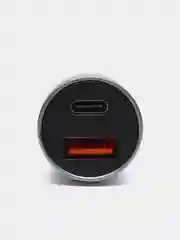Серый автомобильная  зарядка в прикуриватель для телефона, с разъемами USB и Type C