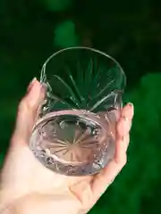 Кремовый стакан стеклянный КАРТОФАН для виски коктейлей воды сока граненый, подарочный набор, узоры