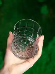 Серебряный стакан стеклянный КАРТОФАН для виски коктейлей воды сока граненый, подарочный набор, узоры