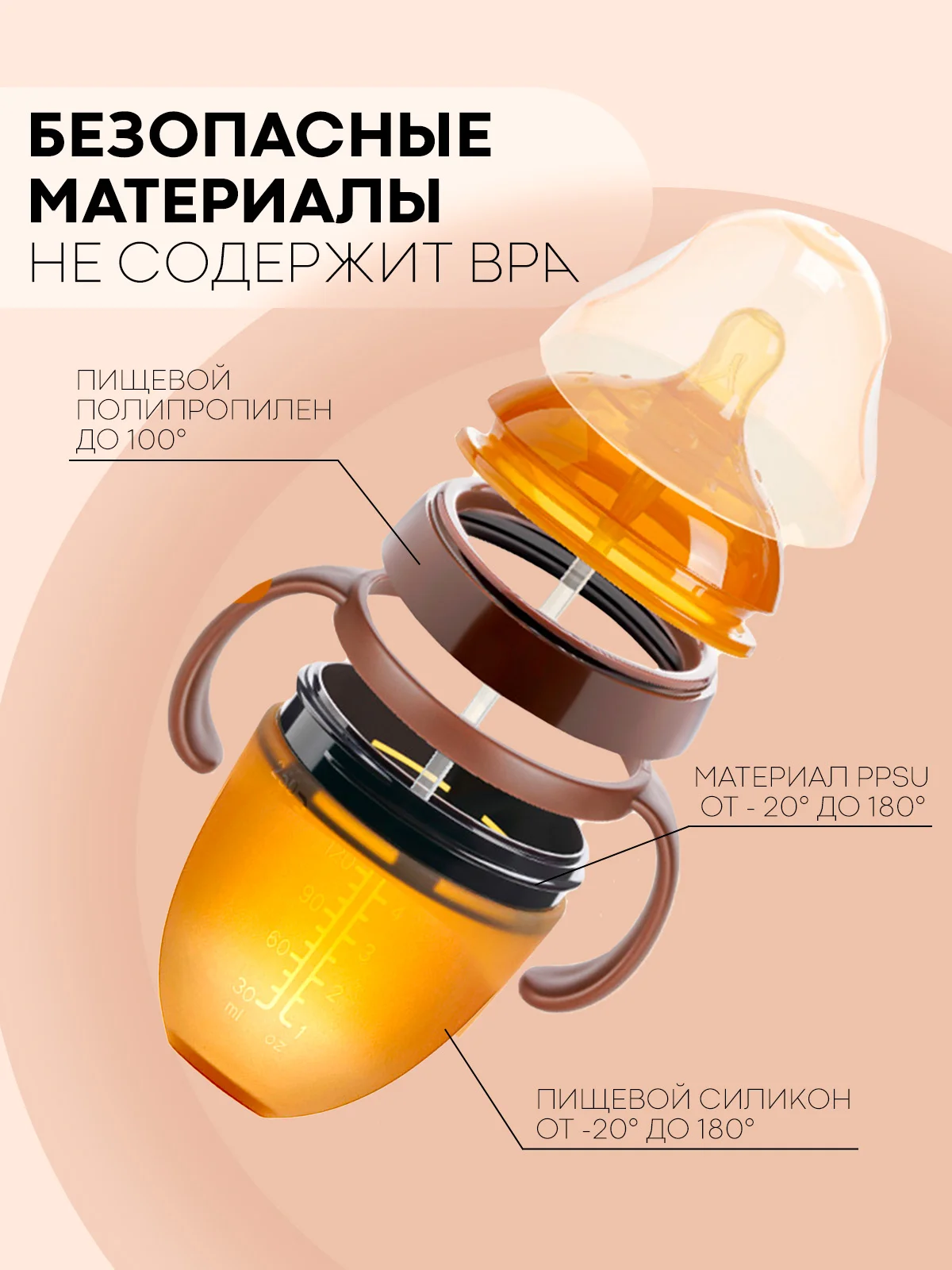 Детская кружка-поильник КАРТОФАН, бутылочка-непроливайка силиконовая с ручками и крышкой