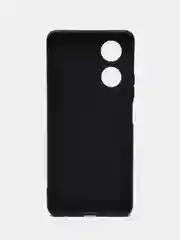 Черный чехол для OPPO A58 (Оппо А58), прозрачный и силиконовый, с защитой камеры