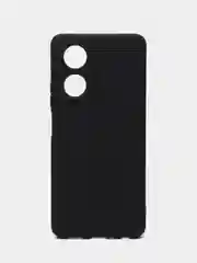 Черный чехол для OPPO A58 (Оппо А58), прозрачный и силиконовый, с защитой камеры