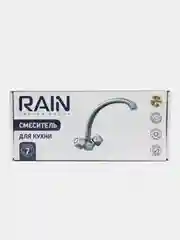 Rain смеситель для кухни Кварц, высокий излив, керам. кран-буксы 1/2, латунь, хром