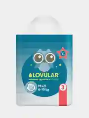 Трусики-подгузники ночные LOVULAR, M, 6-10 кг, 21 штука