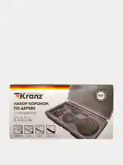 Набор коронок по дереву (19, 22, 28, 32, 38, 44, 54, 64 мм) 2 держателя с ключом Kranz