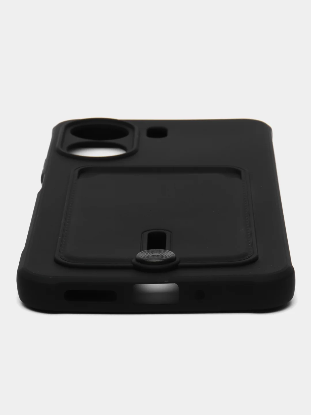 Черный чехол для Xiaomi Redmi 13C / Poco C65 (Сяоми Редми 13С / Поко С65), с карманом для карт