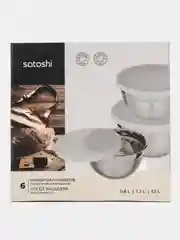 Satoshi набор салатников с крышками 6 пр: 14, 16, 18 см, нерж. сталь