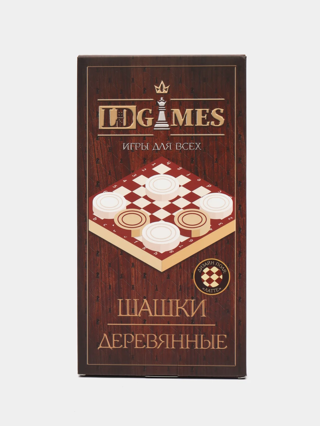 LDGames Настольная игра, шашки, дерево, пластик, 29х29см