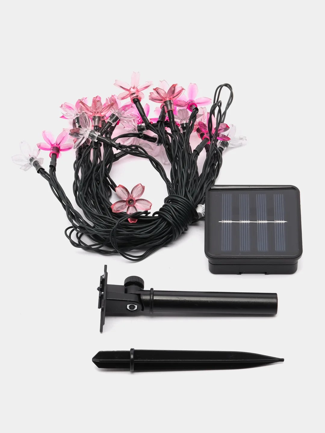 INBLOOM Гирлянда на солн. батарее, 25LED, 7м, шампань, 2 реж, сакура, 2V80mA, 1.2V600mAh