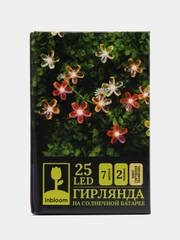 INBLOOM Гирлянда на солн. батарее, 25LED, 7м, шампань, 2 реж, сакура, 2V80mA, 1.2V600mAh
