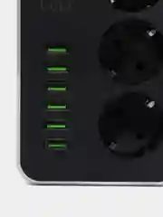 Сетевой фильтр - удлинитель idealim 3 розетки, 6 USB, кабель 2 метра