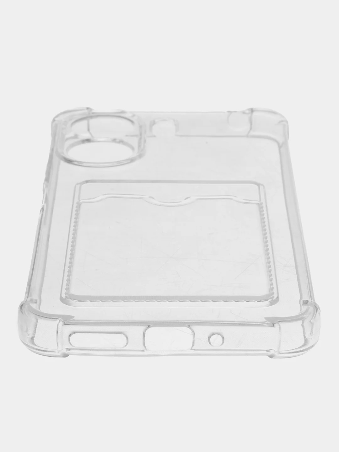 Прозрачный чехол противоударный Xiaomi Redmi 13C / Сяоми Редми 13С прозрачный, с карманом для карты